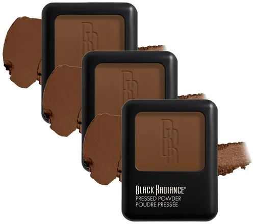 Miniatura 21 de Black Radiance Polvo prensado, acabado mate rico en pigmentos para tonos de piel claros, compacto absorbente de aceite con espejo y esponja