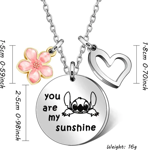 Miniatura 2 de Maxforever Joyería para niña collar de You are My Sunshine regalo para hija sobrina niñas Metal No es una piedra preciosa