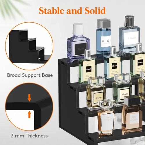 Miniatura 2 de Lifewit Organizador de Colonia para Hombres, Soporte de Perfume de Plástico de 4 Niveles, Montaje sin Herramientas, Estante de Exhibición