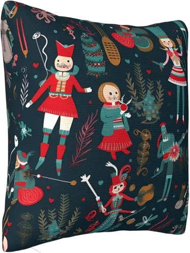 Miniatura 7 de Fundas de almohada decorativas de 20 x 20 pulgadas, fundas de almohada de doble cara para sofá de mujer, cascanueces de ballet, Navidad, baile