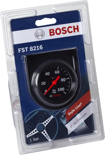 Miniatura 3 de Bosch SP0F000052 - Manómetro de presión de aceite mecánico Style Line de 2 pulgadas (cara del dial negra, bisel negro)