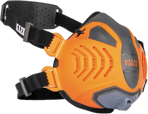Klein Tools 60552 Respirador reutilizable P100 de media máscara con filtros reemplazables para polvo, humos metálicos y niebla de aceite, M/L