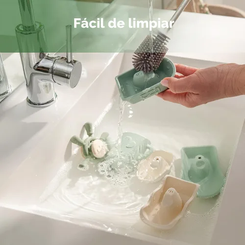 Miniatura 8 de Haakaa Juego de Juguetes de Baño Náuticos de Silicona para Bebés, Juguetes de Bañera de Silicona de Grado Alimentario para Niños Pequeños, Barcos