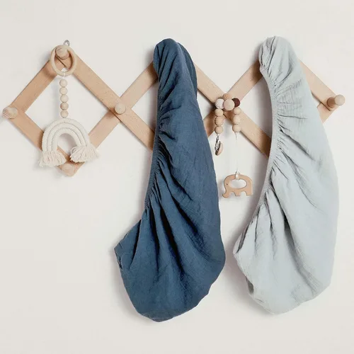 Miniatura 8 de Sábanas bajeras de muselina para moisés, paquete de 2 para bebé niño y niña, juego de sábanas suaves, transpirables y elásticas para bebé/colchón