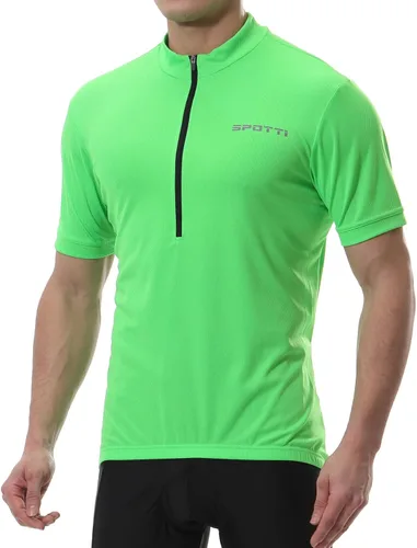 Miniatura 12 de Spotti Playera de manga corta para ciclismo de hombre con 3 bolsillos traseros, transpirable, secado rápido