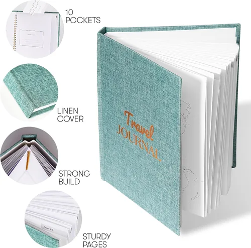 Miniatura 4 de Cosmo JR Diario de viaje y cuaderno de viajeros para registrar viajes y recuerdos. Diario de viaje para mujeres y hombres. Regalos de viaje