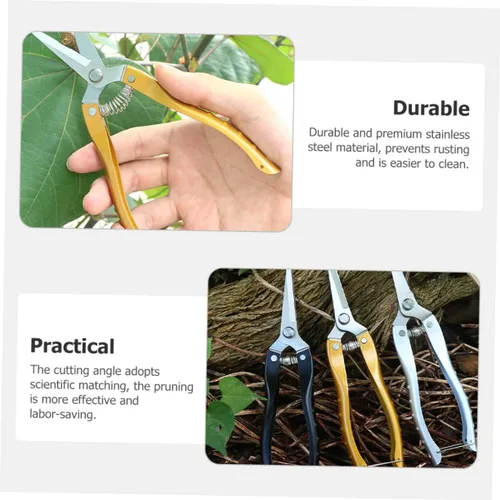 Miniatura 6 de Uonlytech Tijeras de jardín 2 unids cortador de flores de poda de acero inoxidable resistente para jardinería
