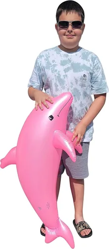 Miniatura 4 de Enorme delfín perlado inflado inflable de 40 pulgadas, juguete de piscina junto a la piscina, decoración temática acuática, fiesta de cumpleaños