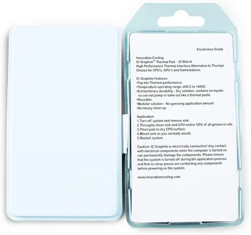 Miniatura 2 de Almohadilla Térmica de Grafito Innovation Cooling – Reemplazo Permanente para Pasta/Grasa Térmica (30 X 30 mm)