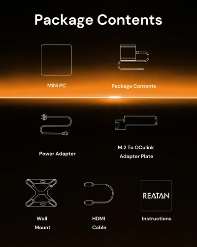 Miniatura 9 de Reatan X7 AI AMD Ryzen 7 255 Oculink Gaming Mini PC (actualizado 8745HS), Mini PC barebone (sin OS/RAM/SSD), mini computadoras de escritorio Radeon