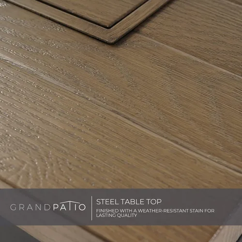Miniatura 5 de Grand Patio - Hoguera de propano de 29 pulgadas al aire libre, mesa de hoguera cuadrada sin humo con base de cuerda, superficie de madera ligera
