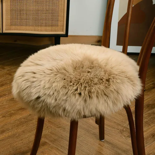 Miniatura 14 de LLB Fundas de Piel de Oveja para Silla Cojines de Silla de Oficina Almohadillas de Silla de Comedor Cojín de Asiento de Silla de Escritorio