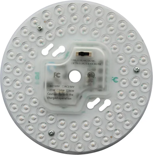 Miniatura 8 de Ventilador de techo LED regulable de 18 W, luz de montaje empotrado, kit de reacondicionamiento del motor, bombilla fluorescente circular de panel