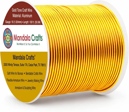 Miniatura 377 de Mandala Crafts - Alambre de aluminio anodizado de 8 calibre para hacer joyas - 9.75 m de alambre flexible negro colorido - Flexible para bonsái