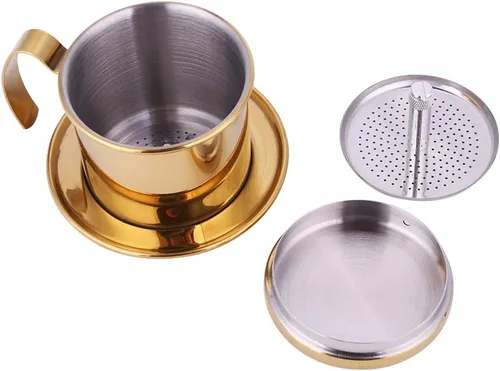 Miniatura 9 de Filtro de café vietnamita, cafetera gotera, taza de prensa portátil de acero inoxidable, infusor manual para oficina, hogar, cocina, campamento