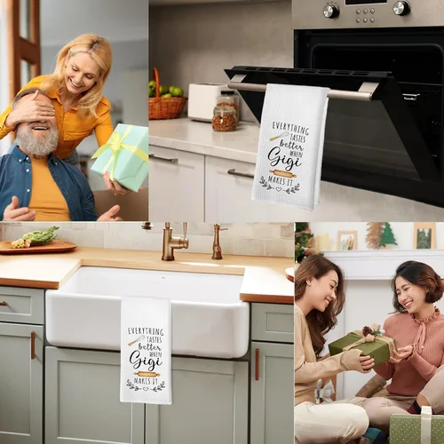 Miniatura 6 de Gigi - Toallas de cocina para el día de la madre, regalos de cumpleaños, para mujeres, abuelas de nietos, nietos, todo sabe mejor cuando Gigi lo