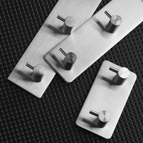 Miniatura 8 de giti island Ganchos autoadhesivos para toallas de baño, níquel cepillado para colgar en la pared, colgador de baño, pelar y mate, gancho