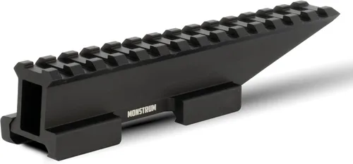 Miniatura 8 de Monstrum Shrapnel Montaje elevador de perfil bajo de Picatinny con base de parada de retroceso 14 ranuras 5 pulgadas