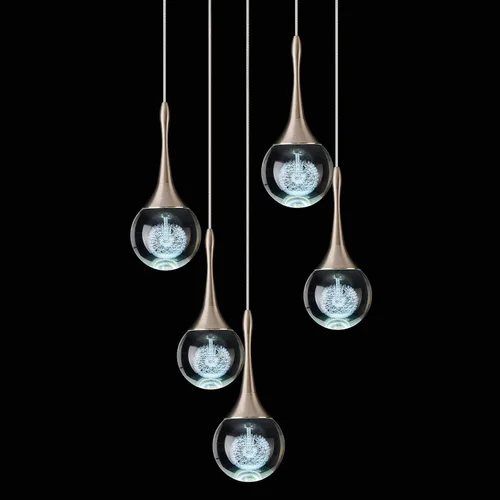 Miniatura 14 de Lámpara colgante LED moderna para isla de cocina, iluminación colgante de techo de cristal de lágrima dorada regulable para comedor, dormitorio