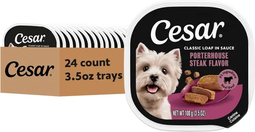 Miniatura 25 de Cesar - Comida húmeda clásica para perros en salsa con receta de cordero, bandejas fáciles de pelar de 3.5 onzas, 24