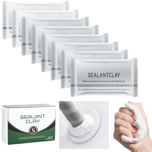 Miniatura 9 de Masilla selladora impermeable, paquete de 8 masillas de sellado blanco, arcilla de sellado de reparación de conductos impermeable, barro