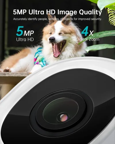 Miniatura 14 de ZUMIMALL - Cámara de seguridad de 3 MP para exteriores - 360° PTZ con seguimiento automático Grabación 24/7 con alimentación por cable, WiFi