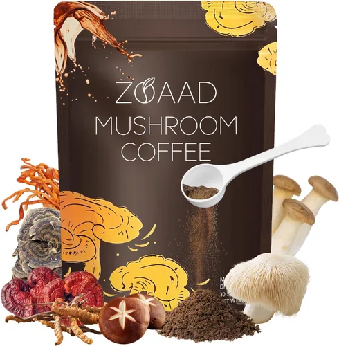 Café de hongos, 6 hongos orgánicos con melena de león y café Cordyceps para energía sostenida, enfoque mental, digestión y apoyo inmunológico, café