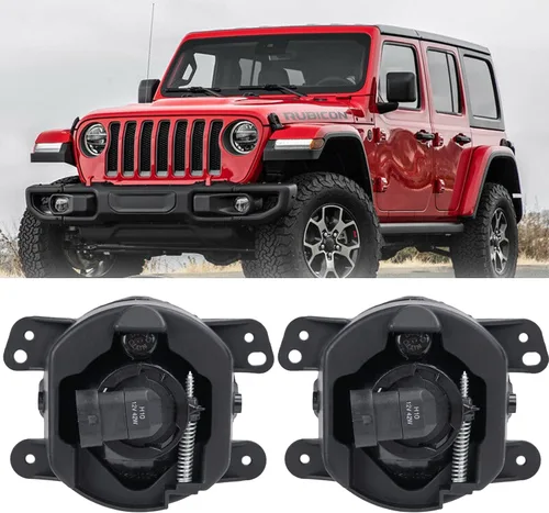 Miniatura 2 de Juego de luces antiniebla para parachoques delantero de 4 pulgadas, lente transparente con par de bombillas halógenas para J-eep Wrangler JK TJ CJ