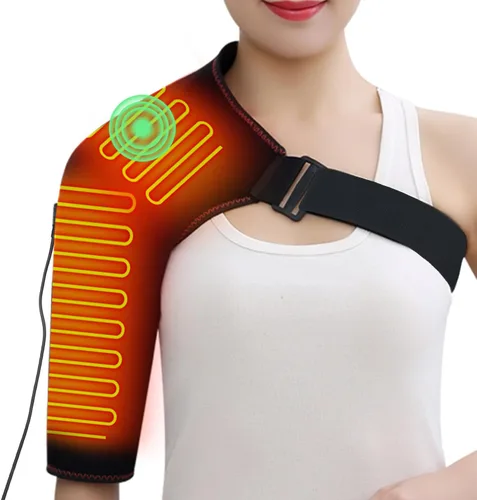 Miniatura 8 de Soporte de hombro calentado con masajeador, almohadilla térmica eléctrica portátil para dolor de hombros y masaje muscular superior del brazo