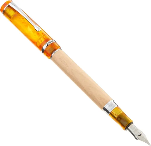 Miniatura 12 de Conklin Duragraph - Pluma estilográfica ámbar, punta media de oro macizo de 14 quilates, elegante herramienta de escritura con acabado ámbar cálido