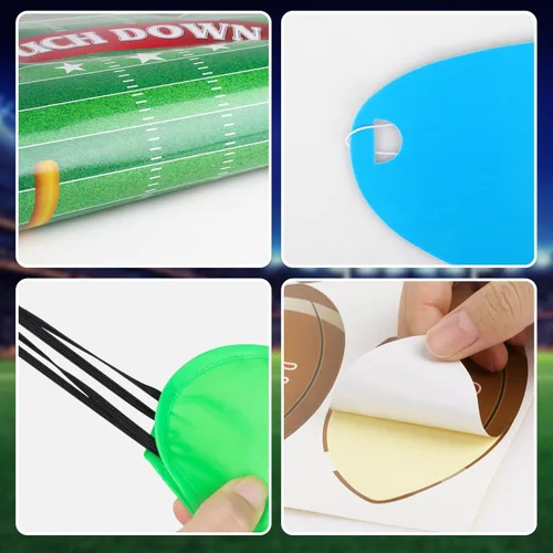 Miniatura 8 de Hooqict Pin The Football on The Goalpost Juegos de fiesta de fútbol para niños, día de juego, decoración de fiesta de cumpleaños, póster grande