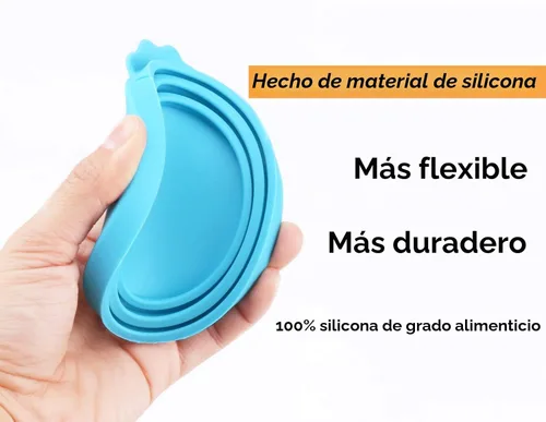 Miniatura 4 de Comtim Tapas de silicona para latas de comida para mascotas (tamaño universal, una para 3 latas de comida de tamaño estándar), azul y verde