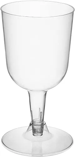 Miniatura 13 de Party Essentials Copas de vino desechables de plástico duro de dos piezas, 20 unidades, 7 onzas, transparente