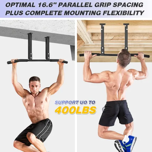 Miniatura 2 de ATENTO Pull Up Bar, Chin Up Bars Ceiling Mount, Workout for Home Gym, Beam, Crossfit - Heavy-Duty, Foam Grip, Easy installation