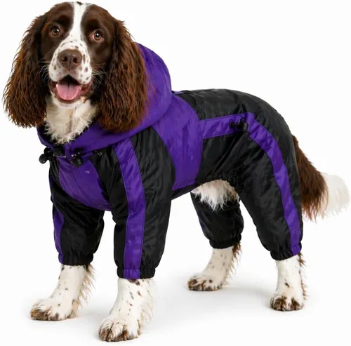 Miniatura 23 de Ropa para mascotas, ropa para perro, ropa para lluvia, nieve, impermeables, cuatro patas, impermeable para perros pequeños, medianos, grandes, Rojo