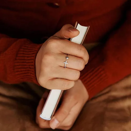 Miniatura 5 de Anillo de plata de ley 925, minimalista, ajustable, hecho a mano, para mujeres y niñas