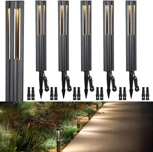 Miniatura 10 de LEONLITE Paquete de 10 luces LED de camino de paisaje de bajo voltaje, luces LED de camino de bolardo, iluminación de paisaje al aire libre de 3 W