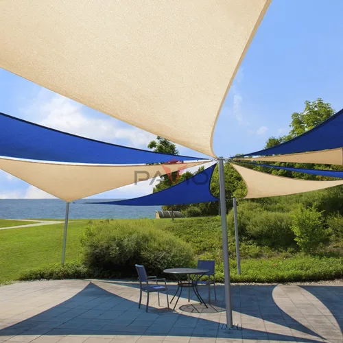 Miniatura 4 de Patio Paradise - Toldo parasol tipo vela triangular derecho beige de 10 x 10 x 14.1 pies, tela de sombra para jardín, pérgolas de alta resistencia