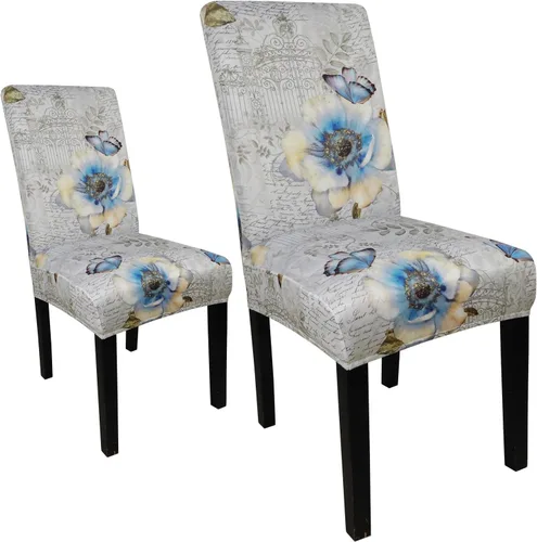 Miniatura 85 de JQinHome Juego de 8 fundas para sillas de comedor, fundas de alta elasticidad extraíbles y lavables, fundas protectoras de asiento para silla