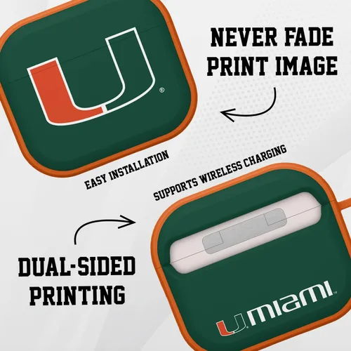 Miniatura 2 de AFFINITY BANDS Miami Hurricanes HDX - Funda compatible con Apple AirPods Gen 3 (clásico)