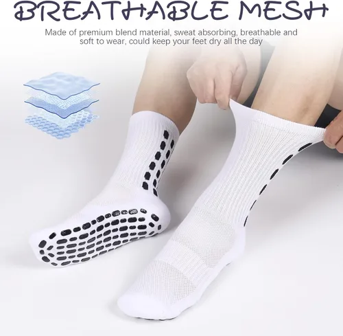 Miniatura 5 de 6 Pairs Grip Soccer Socks Colorful Non Slip Sports Football Basketball Hospital Yoga Socks for Men Women