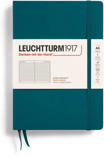 Miniatura 103 de LEUCHTTURM1917 - Cuaderno de tapa dura mediano A5 con 251 páginas numeradas para escritura y diario (verde menta, con puntos)