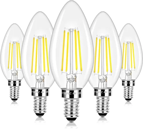Miniatura 11 de Brightever Bombillas LED E12 para candelabro, equivalentes a 60 W, 2700 K, blanco suave, 620 lúmenes, bombilla LED de 6 W para lámpara de araña, 60w