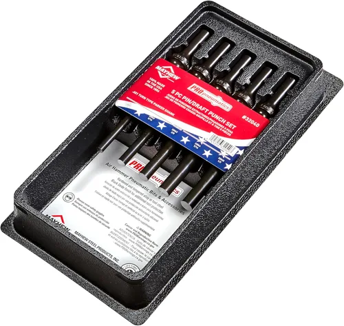 Miniatura 9 de Mayhew Tools 32040 Juego de punzones neumáticos, 5 piezas, acabado de óxido negro