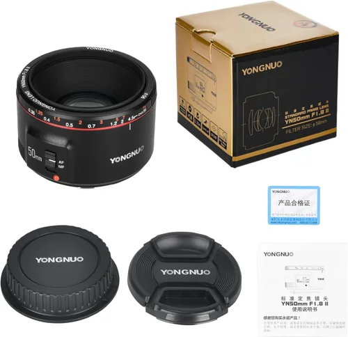 Miniatura 3 de Yongnuo YN50mm F1.8 II AF/MF 0.35M Distancia de Enfoque Lente Principal Estándar Negra para Cámaras Canon EF Montura EOS 5D IV 1DX I 200D II 850D 7D