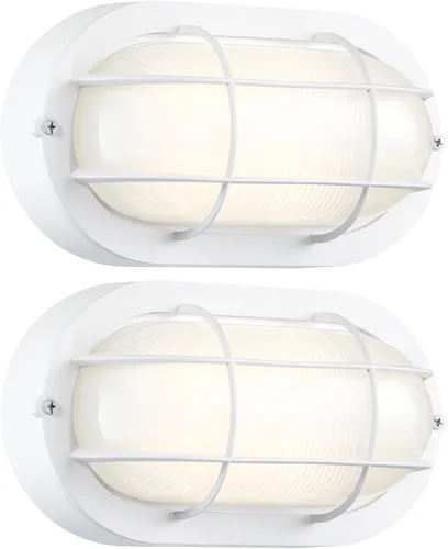 Miniatura 7 de GRUENLICH Luces de pared exteriores ovaladas de 8.5'', Luz de mamparo LED regulable, Iluminación para sauna y exterior, Clasificación ETL, 6W 600
