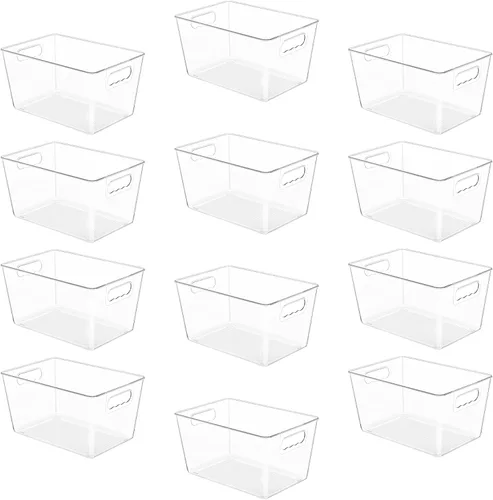 Miniatura 12 de YIHONG Contenedores organizadores de almacenamiento transparentes para despensa, paquete de 10 contenedores de plástico para almacenamiento