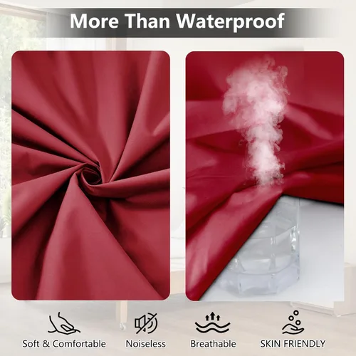 Miniatura 2 de Protector de colchón individual impermeable, transpirable, funda de colchón tamaño individual, sábana bajera lavable sin ruido con bolsillo profundo