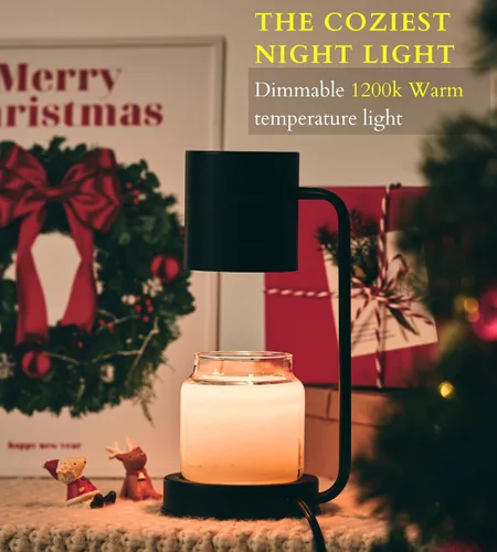 Miniatura 6 de Cozyberry® Querencia™ - Lámpara calentadora de velas, temporizador de 1, 2, 4 horas, 2 bombillas incluidas, compatible con todas las velas, lámpara