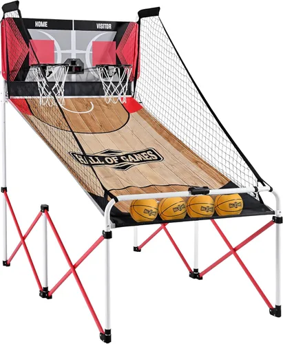 Miniatura 6 de Hall of Games EZ Fold - Juego de baloncesto para interiores de alta calidad con marco de acero y tablero de policarbonato, puntuación electrónica